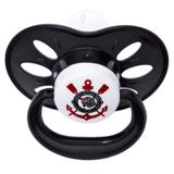 Chupeta Corinthians Silicone Bico Orto Tam 1 Preta - Lolly