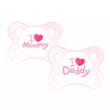 Chupeta de Silicone - Mom Dad - Girls - 0 a 6M - MAM