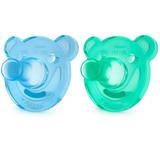Chupeta de Silicone Para Recém Nascidos - 0 a 3 Meses - Pack com 2 Un - Azul e Verde - Philips Avent