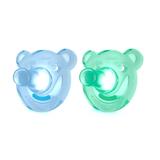 Chupeta de Silicone Ursinho Azul/Verde 2 Peças - BPA Free - 0 a 3 Meses - Philips Avent
