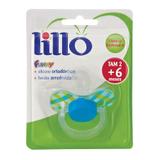 Chupeta Fanny Xadrez Bico de Silicone Ortodôntico - Fase 2 - Azul e Verde - Lillo