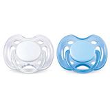 Chupeta Free Flow - 0-6m - 2 peças - Branco e Azul - Philips Avent