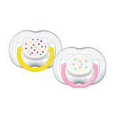 Chupeta FreeFlow Dupla 6-18m Rosa/Amarelo Philips Avent