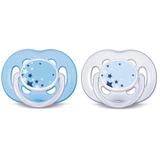 Chupeta Freeflow Noturna Dupla Meninos Avent - 6 a 18 meses - Philips Avent - Philips-avent