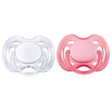 Chupeta FreeFlow Rosa/Branca 2 Peças - BPA Free - 0 a 6 Meses - Philips Avent
