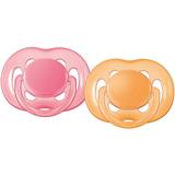 Chupeta FreeFlow Rosa/Laranja 2 Peças - BPA Free - 6 a 18 Meses - Philips Avent