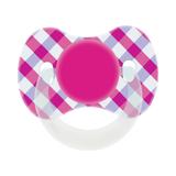 Chupeta lillo funny xadrez orto silicone - tam2 rosa