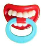 Chupeta Modelo Dentinho Com Alça Cor Vermelho Unissex Bico de Silicone - Baby pacific