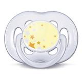 Chupeta Noturna com Bico de Silicone Amarela Avent