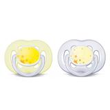 Chupeta Noturna Freeflow Dupla 6-18m Amarela Philips Avent