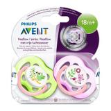 Chupeta Philips Avent Freeflow Dupla + 18 Meses Rosa