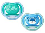 Chupeta Ultra Air Dupla Avent 6-18 Meses Verde Azul Decorada - Philips avent