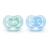 Chupeta Ultra Air Dupla Decorada 0-6 Meses Meninos - Philips Avent - Philips-avent