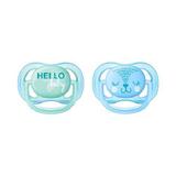 Chupeta ULTRA AIR Dupla Lisa 0-06 Meses Decorada Menino Philips AVENT SCF342/20
