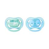 Chupeta ULTRA AIR Dupla Lisa 0-06 Meses Decorada Menino Philips AVENT SCF342/20