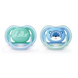 Chupeta ULTRA AIR Dupla Lisa 6-18 Meses Decorada Menino Philips AVENT SCF342/22