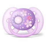 Chupeta Ultra Soft 6-18 Roxa Flores - m Avent Ref Scf52912