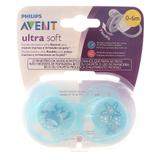 Chupeta Ultra Soft Decorada 0-6M Menino 02 Unidades - Avent