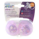 Chupeta Ultra Soft Decorada 6-18M Menina 02 Unidades - Avent