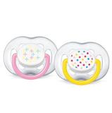 Chupetas FreeFlow Contemporânea 6-18m Rosa e Amarela Avent Scf180/24 - Philips avent
