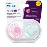 Chupetas Philips Avent Ultra Air Dupla 0 A 6 Meses Azul