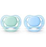 Chupetas Ultra Air 0-6m Lisa Azul E Verde Avent Scf244/20 - Philips avent
