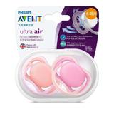 Chupetas Ultra Air 6-18m Lisa Laranja e Rosa Avent Scf245/22 - Philips avent