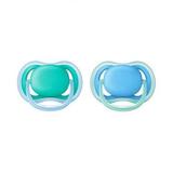Chupetas Ultra Air Dupla meses 6 a 18 meses Philips Avent SCF244/22 - Azul e Verde - Philips avent