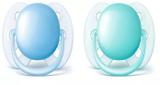 Chupetas Ultra Soft 0-6m Lisa Azul e Verde Avent Scf212/20 - Avent philips