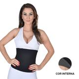 Cinta Abdominal Alta Queima Gordura Less Now Em Neoprene Preto