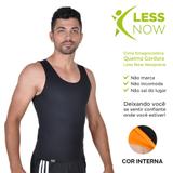 Cinta Emagrecedora MASCULINA Queima Gordura Less Now T-shirt Laranja com Preta