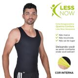 Cinta Emagrecedora MASCULINA Queima Gordura Less Now T-shirt Preta com Amarela