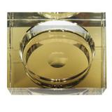 Cinzeiro em vidro dourado 18cm x 18cm x 4cm - Btc decor