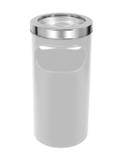Cinzeiro Lixeira Plastico com Aro em Aço Inox e Bandeja em Aluminio - Jsn