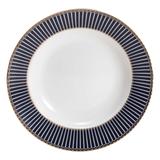 Cj. 6 Pratos De Sopa De Porcelana Alto Relevo Cobalto C/ Dourado - F9-25447 - Wolff