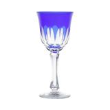 Cj. 6 Taças P/ Vinho Branco 210Ml De Vidro Sodo-Calcico Lapidado Aurora Azul Escuro - F9-25762 - Rojemac