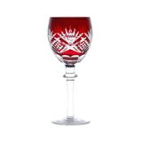 Cj. 6 Taças P/ Vinho Branco 280Ml De Vidro Sodo-Calcico Lapidado Palm Vermelho - F9-25751 - Rojemac