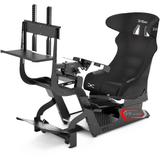Cockpit Suporte para Volantes Simuladores de Corrida P1 Banco Preto Estação Completa - Extreme simracing