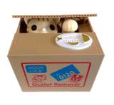 Cofre Cofrinho Gato Gatinho Ladrao Rouba Pega Moedas - Creme - Atena mix