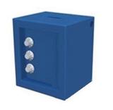 Cofre Mini Metal Porta Moedas Com 3 Segredo Azul - Mirante brasil