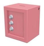 Cofre Mini Metal Porta Moedas Com 3 Segredo Rosa - Mirante brasil