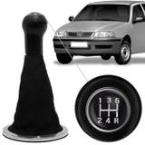 Coifa Cambio Bola Preta Aro Cromado Gol Parati Saveiro G3 00 a 05 Acabamento Perfeito Modelo Liso - Auto quality