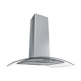 Coifa de Ilha 90cm Vidro Curvo Slim Fogatti Inox