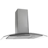 Coifa De Parede 75cm Vidro Curvo Duto Slim Inox Nardelli