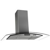Coifa de Parede 80cm Vidro Curvo Duto Slim Fogatti Prata