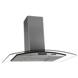 Coifa de Parede 80cm Vidro Curvo Duto Slim Nardelli Prata