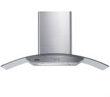 Coifa de Parede Consul 90 cm Inox 5 e 6 bocas com design em vidro e aviso lavar filtro