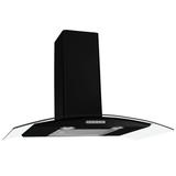 Coifa De Parede Vidro Curvo 75 Cm CVC Slim Preto Fogatti