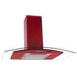 Coifa De Parede Vidro Curvo 75 Cm CVC Slim Vermelho Fogatti
