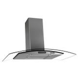 Coifa De Parede Vidro Curvo Duto Slim Prata 75cm 220v Nardelli